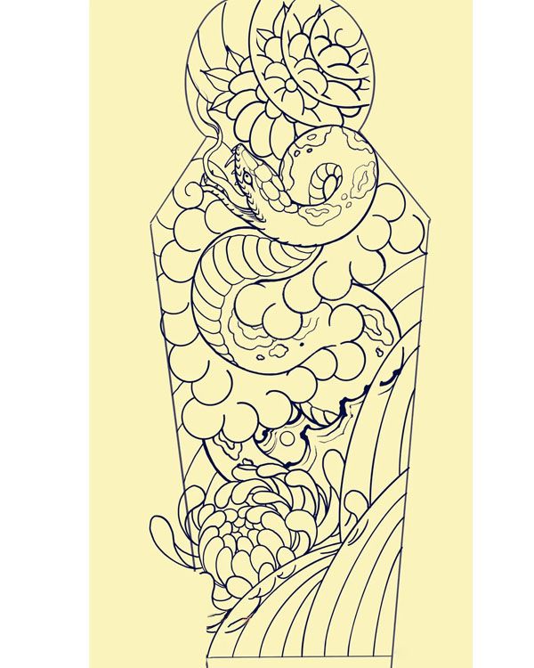 线条纹身手稿